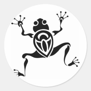 Sticker Rond Tatouage à la grenouille tribale