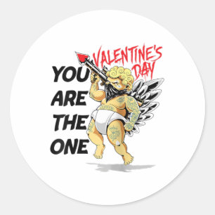 Sticker Rond Tatouage Amour Cupide, Petite amie, Anniversaire M