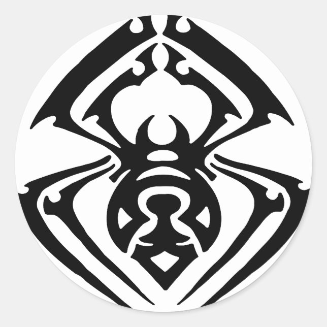 Sticker Rond Tatouage d'araignée tribale (Devant)