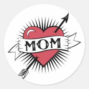 Sticker Rond Tatouage de maman