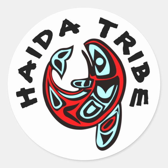 Sticker Rond Tatouage d'orque de la tribu Haida Killer Whale (Devant)
