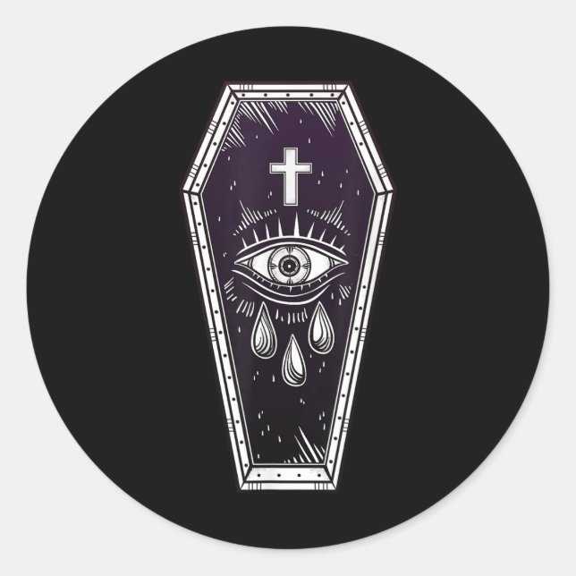 Sticker Rond Tatouage Flash au café - Pop Art Tee Éffrayant - S (Devant)