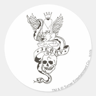 Sticker Rond Tatouage tordu Jerry 1
