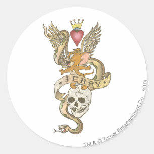 Sticker Rond tatouage tordu Jerry 2