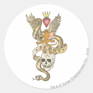 Sticker Rond tatouage tordu Jerry 2