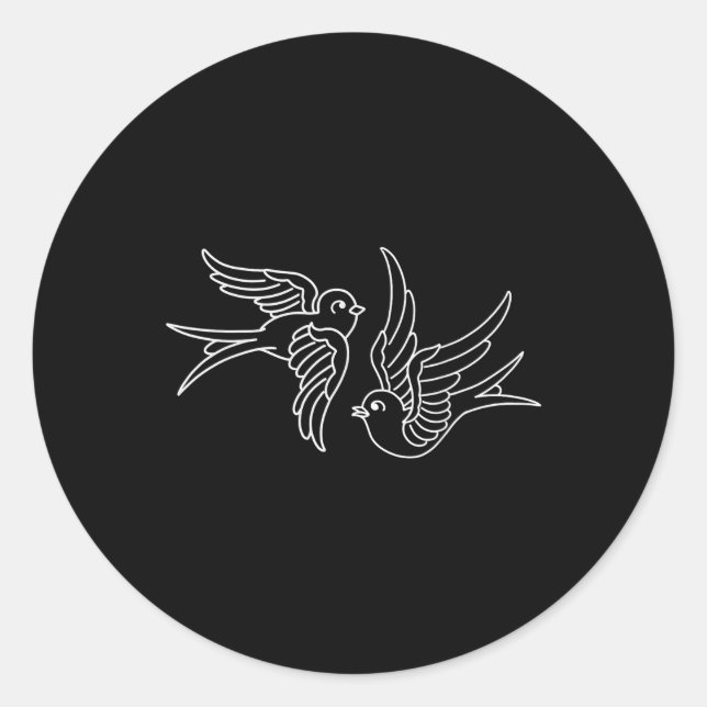 Sticker Rond tatouage traditionnel américain de conception aval (Devant)