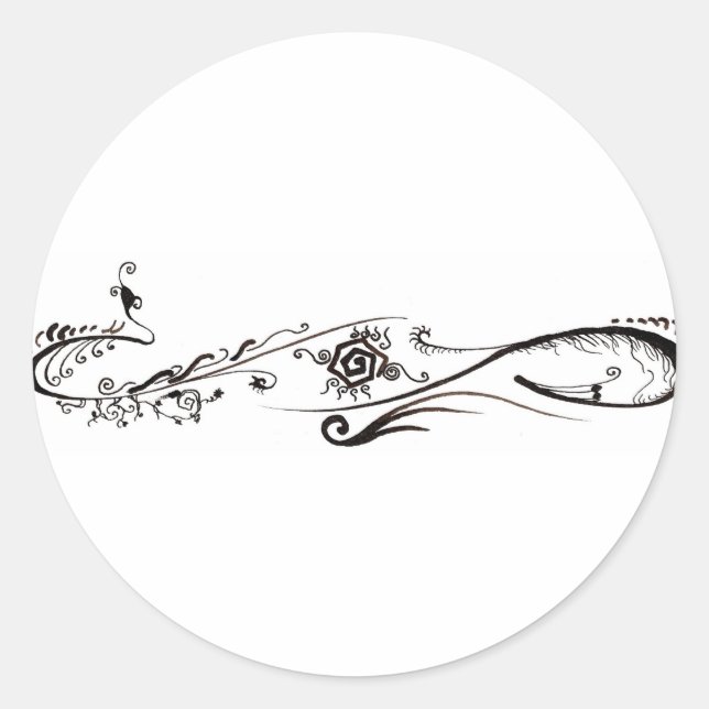 Sticker Rond Tatouage tribal (Devant)