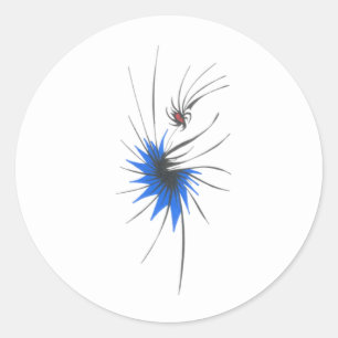 Sticker Rond Tatouage Tribal Abstrait Coloré de Coccinelle