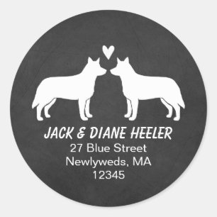 Sticker Rond Tatouages de chien de bétail australien Adresse de