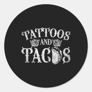 Sticker Rond Tatouages Mexicains Et Tacos