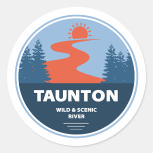 Sticker Rond Taunton Wild Et Rivière Pittoresque Massachusetts