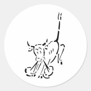Sticker Rond Taureau reniflant - U-47