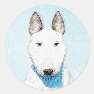 Sticker Rond Taureau Terrier - Cute Original Chien Art