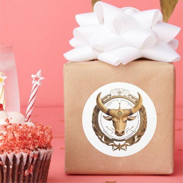 Sticker Rond Taureau Zodiaque Taureau (Fête)