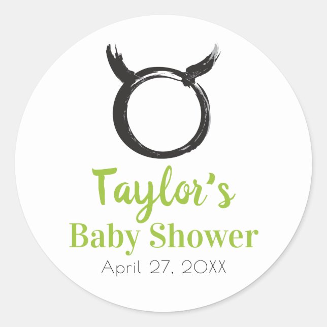 Sticker Rond TAURUS Taureau Zodiaque Printemps Astrologie Baby  (Devant)