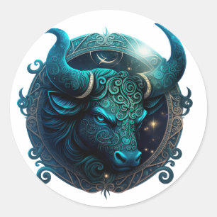 Sticker Rond Taurus Zodiac Graphic