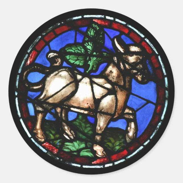 Sticker Rond Taurus Zodiac Vitrail Notre-Dame de Paris RS (Devant)