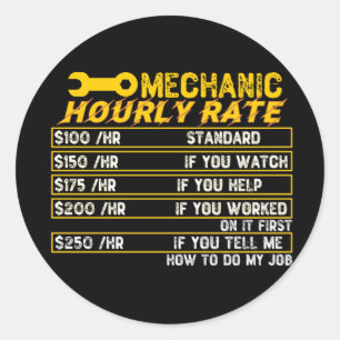 Sticker Rond Taux horaire mécanique