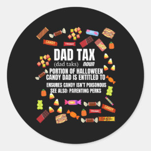 Sticker Rond Taxe Ou Traiter Un Bonbon Drôle Halloween Sarcasti