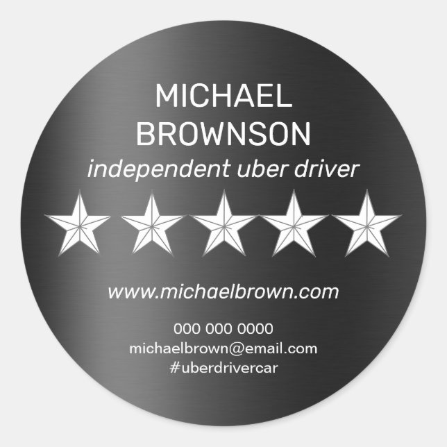 Sticker Rond Taxi de voiture mobile de chauffeur indépendant (Devant)