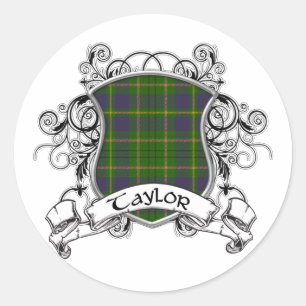 Sticker Rond Taylor Tartan Shield