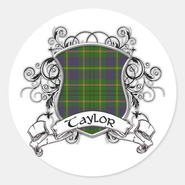 Sticker Rond Taylor Tartan Shield (Devant)