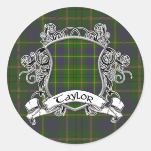 Sticker Rond Taylor Tartan Shield