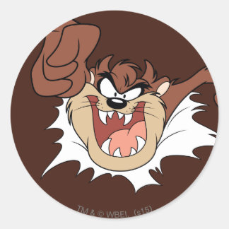 Sticker Rond TAZ™ Faisant Éruption sur la Page