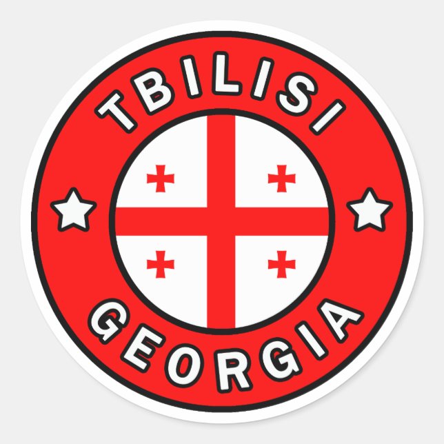 Sticker Rond Tbilissi Géorgie (Devant)