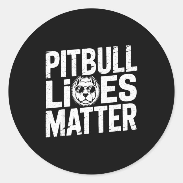 Sticker Rond Tbull Lives - Ttie Lover Dog Love Pet Owner  (Devant)