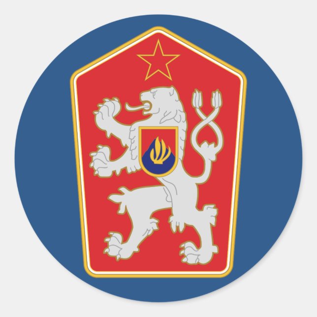 Sticker Rond Tchécoslovaquie - Armoiries (1960-1990) Sticker. (Devant)