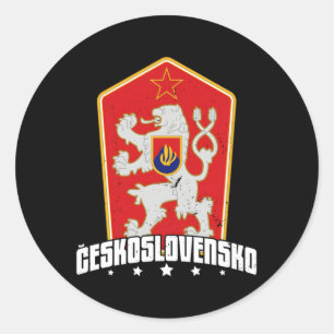 Sticker Rond Tchécoslovaquie Tchèque Slovaquie Europe centrale