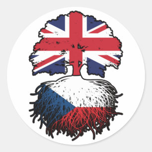 Sticker Rond Tchèque Royaume-Uni Royaume-Uni Grande-Bretagne Ar