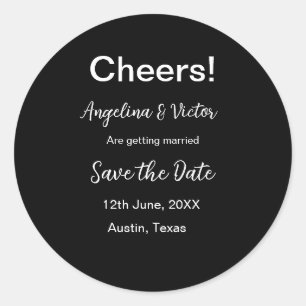 Sticker Rond Tchin pour la date simple minimaliste moderne élég