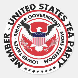 Sticker Rond Tea Party des États-Unis