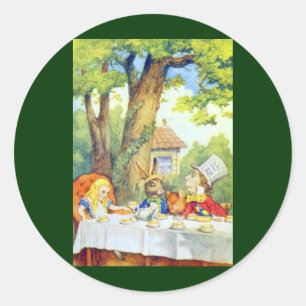 Sticker Rond Tea Party en couleur complète