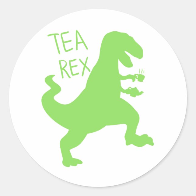 Sticker Rond Tea rex - Choisir la couleur arrière - plan (Devant)