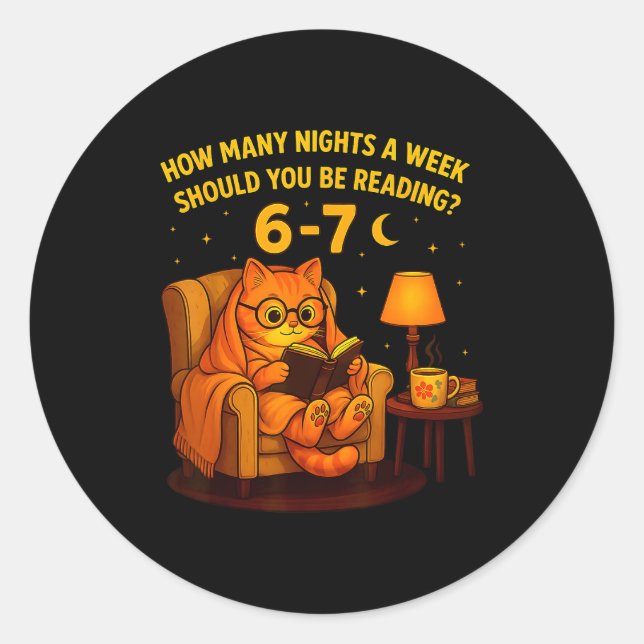 Sticker Rond Teacher 67 How Many Nights A Week Should You Be Re (Devant)