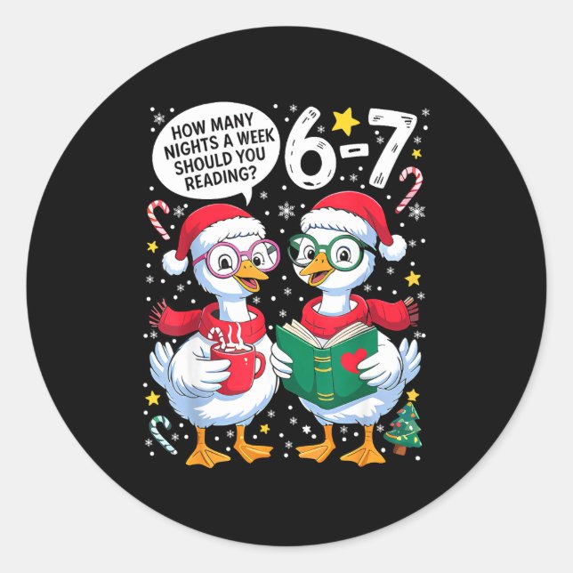 Sticker Rond Teacher 67 How Many Nights A Week Should You Be Re (Devant)