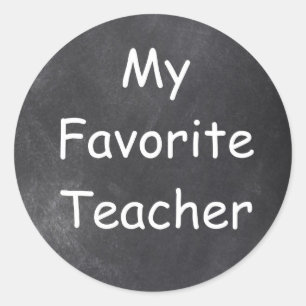 Sticker Rond Teacher Chalkboard Design Venin Idea