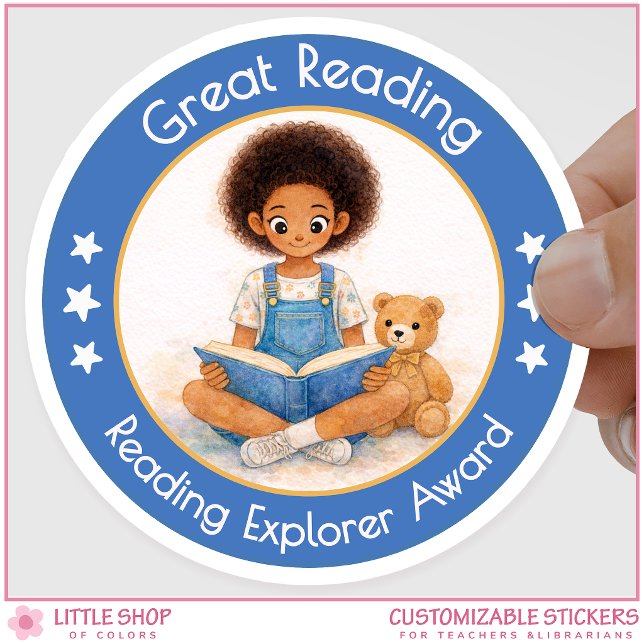 Sticker Rond Teacher Reading Encouragement Award (Créateur téléchargé)