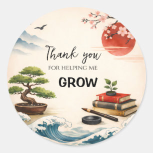 Sticker Rond Teacher Thank You Gift End of School Year