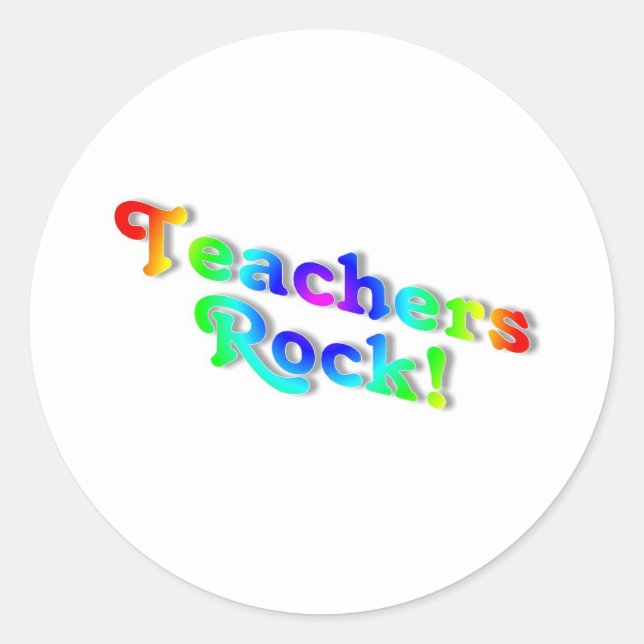 Sticker Rond Teachers Rock Color (Devant)