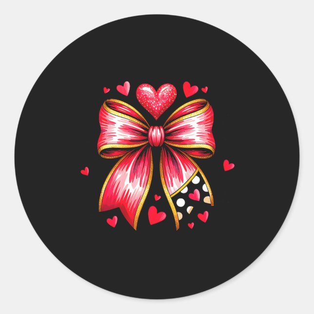 Sticker Rond Teaching Is A Work Of Heart Pencil Bow Teacher Val (Devant)