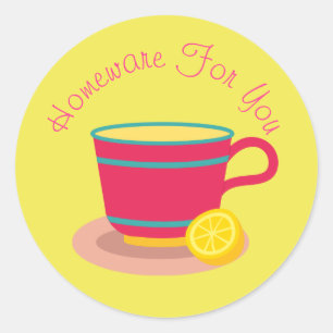 Sticker Rond Teacup home design Cadeau d'entreprise