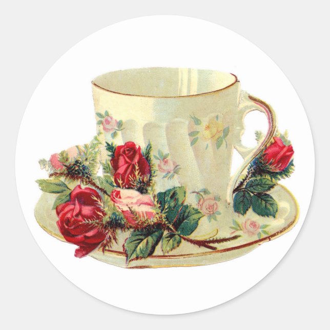 STICKER ROND TEACUP vintage (Devant)