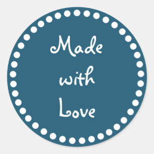 Sticker Rond Teal et blanc faits avec l'autocollant d'amour