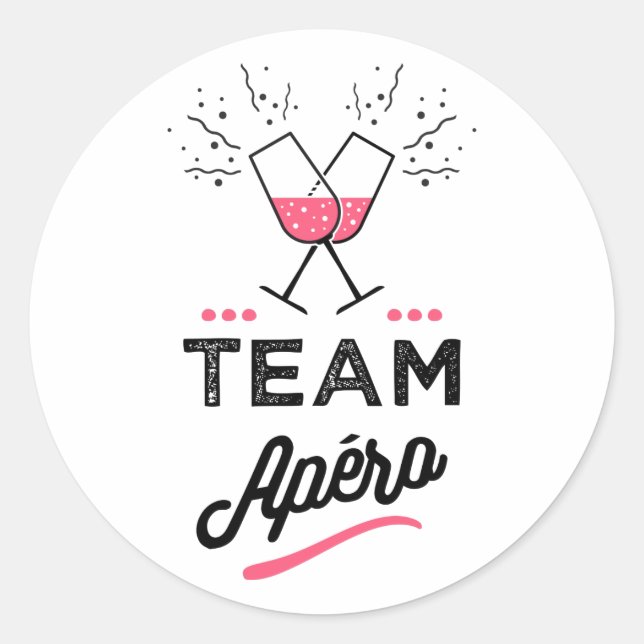 Sticker Rond Team apero Femme (Devant)