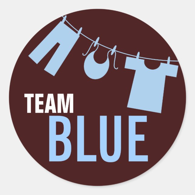 Sticker Rond Team Blue Baby Clothes Genre Reveillez l'équipe St (Devant)