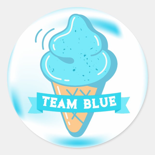 Sticker Rond Team Blue Ice Cream Genre Reveal Favoriser (Devant)
